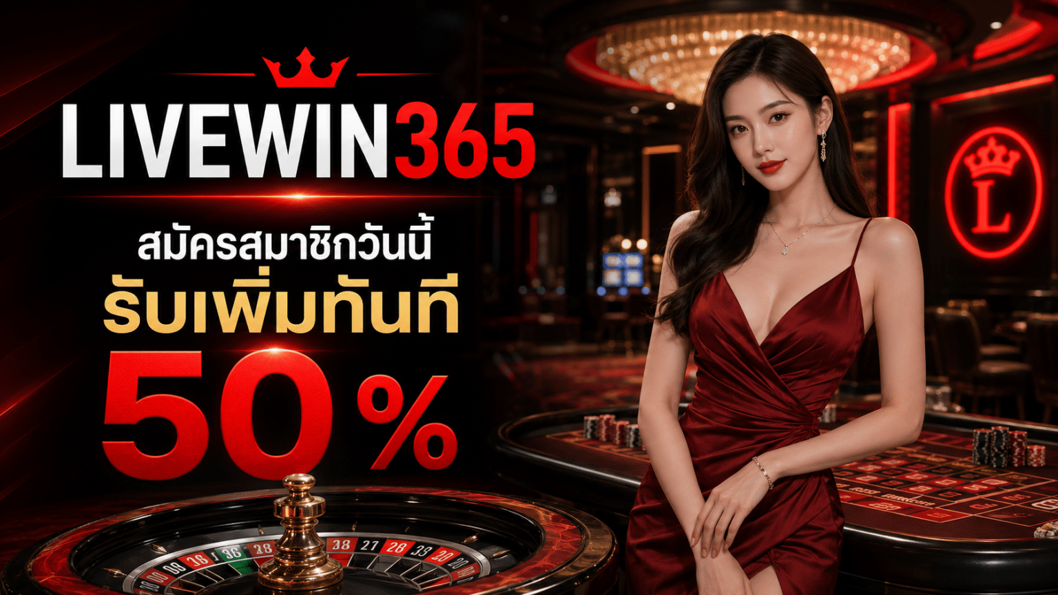 สมัครสมาชิกวันนี้รับเพิ่มทันที 50 %
